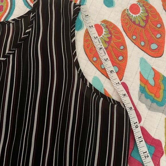 Faded Glory Striped Sheer Tank blouse red black white 18w - Picture 7 of 7